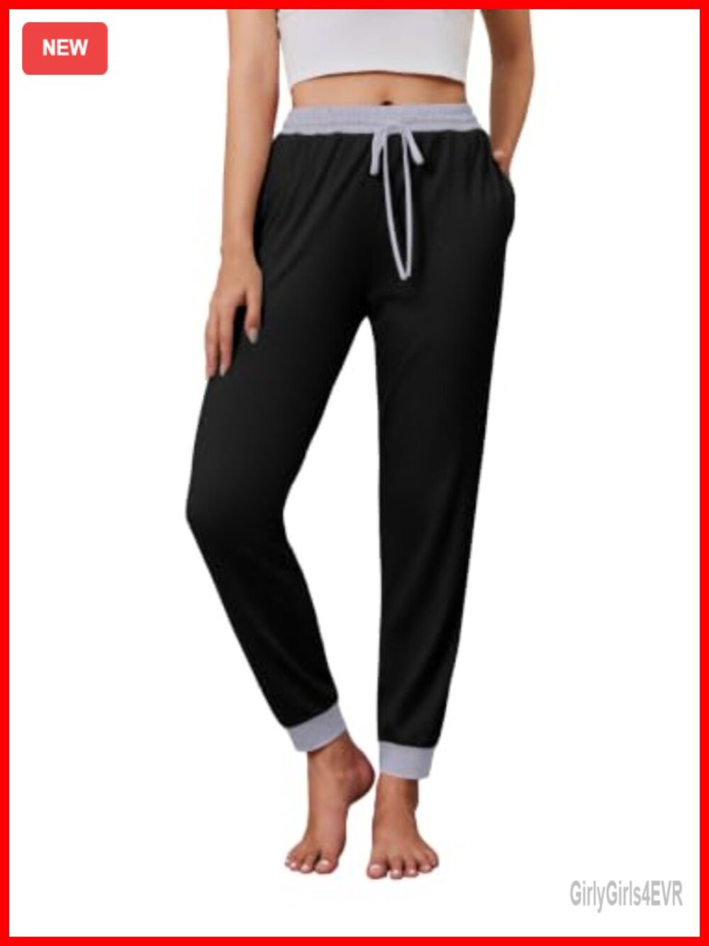 Womens Jogger Pajama Pants Soft Lounge Pj Bottoms with Pockets